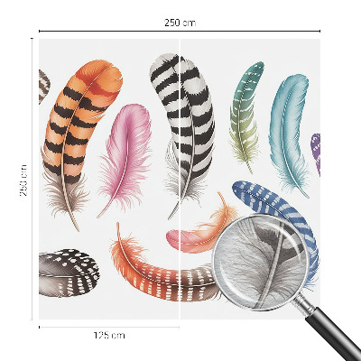 Fototapet stue Pastelfarvede fjer