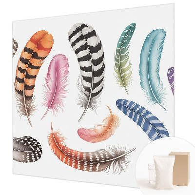 Fototapet stue Pastelfarvede fjer