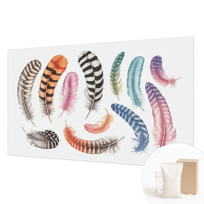 Fototapet stue Pastelfarvede fjer