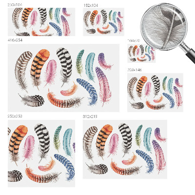 Fototapet stue Pastelfarvede fjer