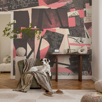 Fototapet til børn med en geometrisk collage