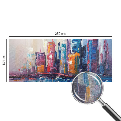 Fotovæg soveværelse Farverig by