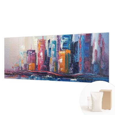 Fotovæg soveværelse Farverig by