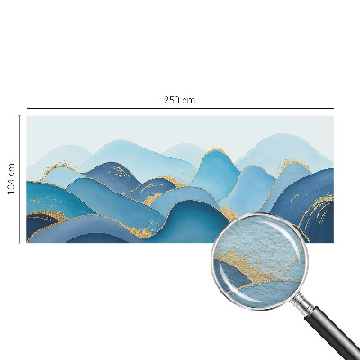 3D fototapet med motiv af et bølgende landskab