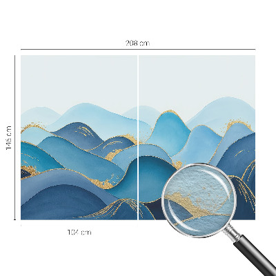 3D fototapet med motiv af et bølgende landskab