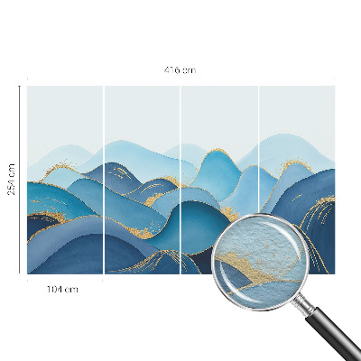 3D fototapet med motiv af et bølgende landskab