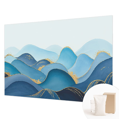 3D fototapet med motiv af et bølgende landskab