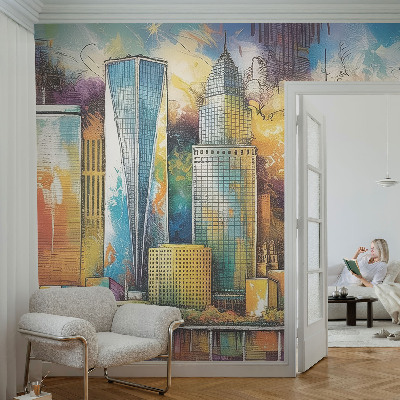 Foto tapet med bypanorama