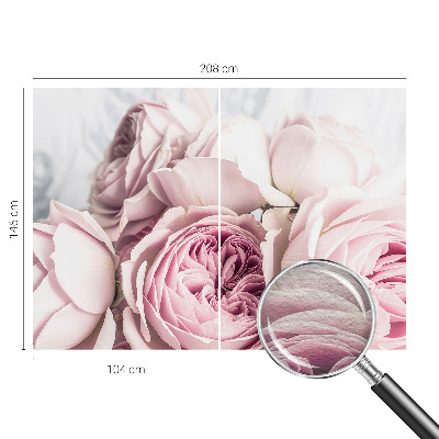Non-woven fototapet med motiv af lyserøde roser