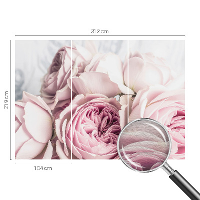 Non-woven fototapet med motiv af lyserøde roser