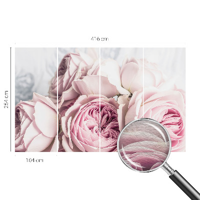Non-woven fototapet med motiv af lyserøde roser