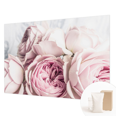 Non-woven fototapet med motiv af lyserøde roser