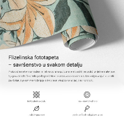 Fototapet soveværelse med abstrakte ansigter som motiv