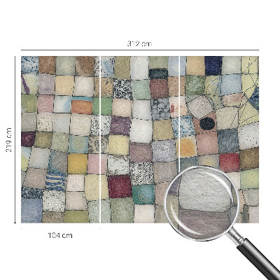 Fototapet med et farverigt mosaikmønster