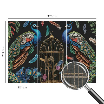 Fototapet soveværelse Eksotiske påfugle