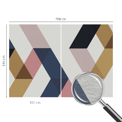 Fototapet stue Farverige romber