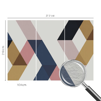 Fototapet stue Farverige romber