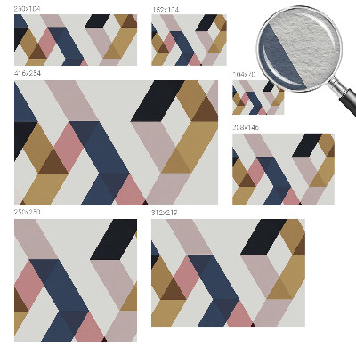 Fototapet stue Farverige romber