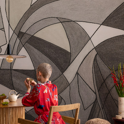 Fototapet børneværelse med geometrisk abstraktion som motiv
