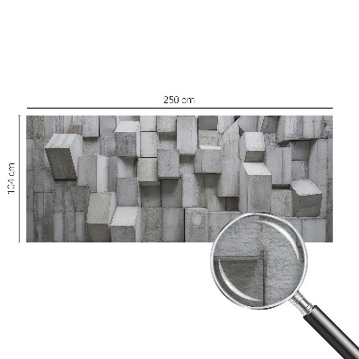 3D fototapet med motiv af betonblokke