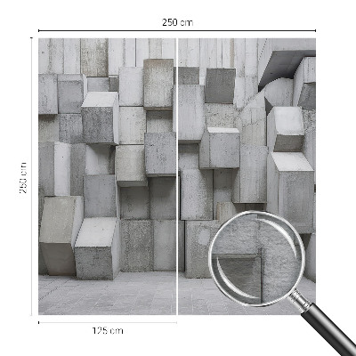 3D fototapet Betonblokke