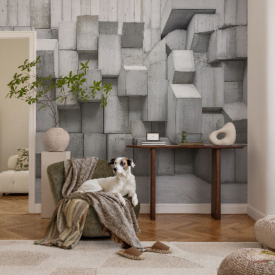 3D fototapet Betonblokke