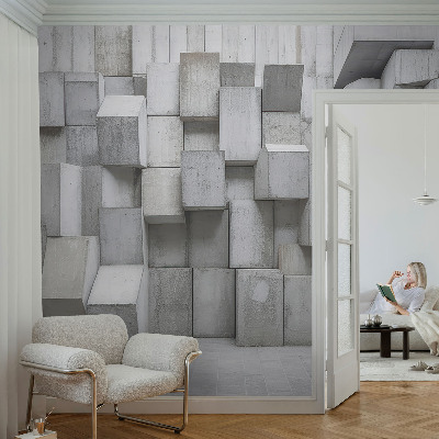3D fototapet Betonblokke