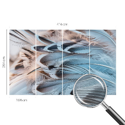Modern fototapet med blå fjer