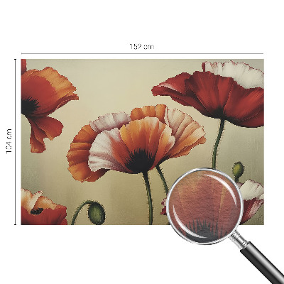 Stor fototapet med motiv af glade valmuer