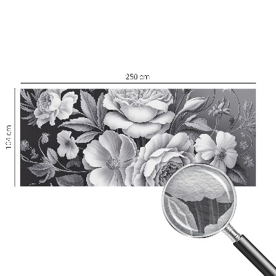 3D fototapet Grå blomster