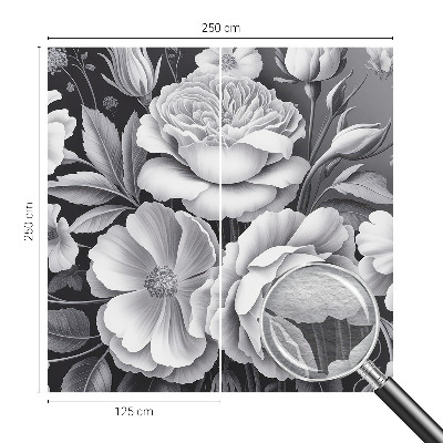 3D fototapet Grå blomster
