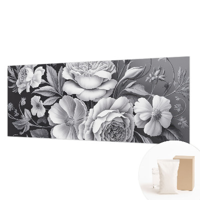 3D fototapet Grå blomster