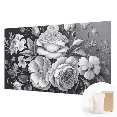 3D fototapet Grå blomster