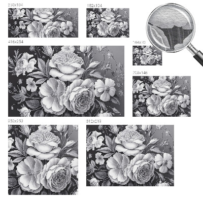 3D fototapet Grå blomster