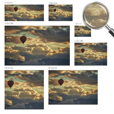 Fototapet med motiv af balloner i skyerne