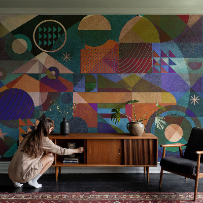 Væg tapet med geometrisk kunst