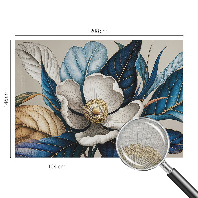 Fototapet soveværelse med elegant blomsterflor