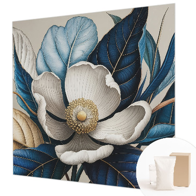 Fototapet soveværelse med elegant blomsterflor