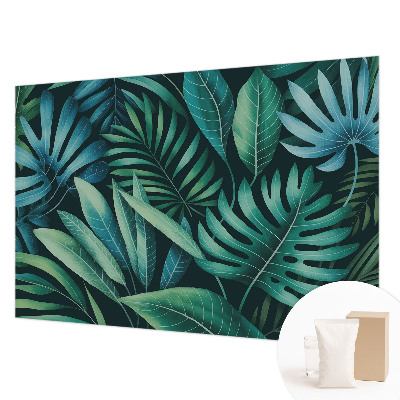 Fotovæg stue Tropiske blade