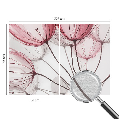 Fototapet stue Blomstersilhuetter