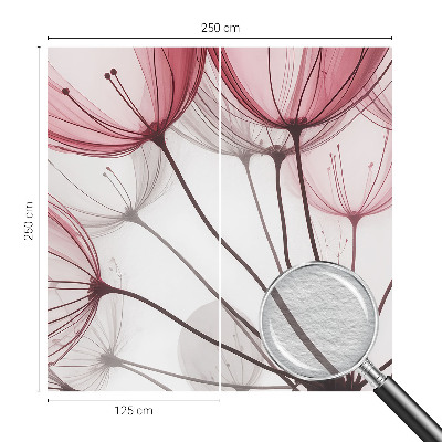 Fototapet stue Blomstersilhuetter