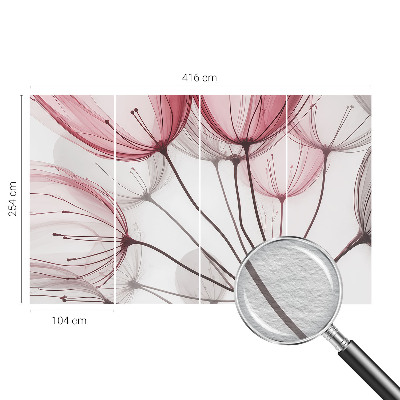 Fototapet stue Blomstersilhuetter