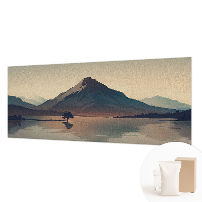3D fototapet med motiv af et bjerglandskab