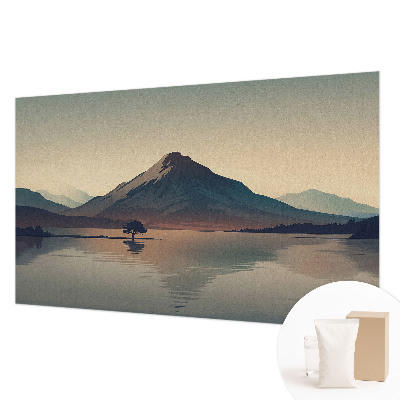 3D fototapet med motiv af et bjerglandskab