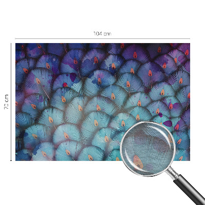 Fototapet stue med et farverigt fjerdesign