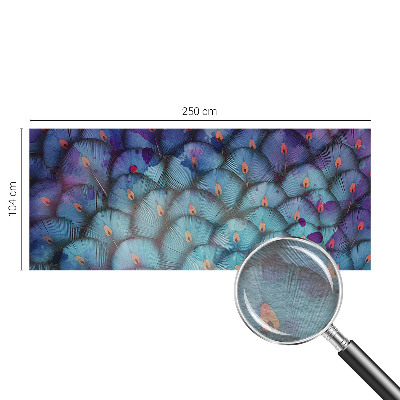 Fototapet stue med et farverigt fjerdesign