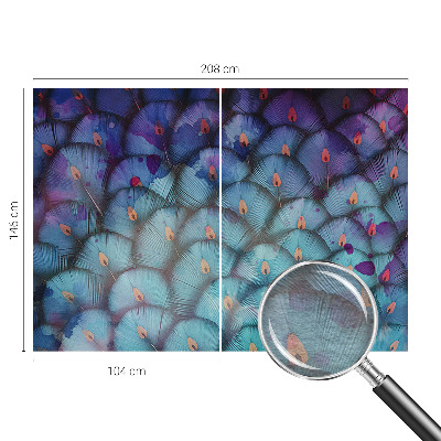 Fototapet stue med et farverigt fjerdesign