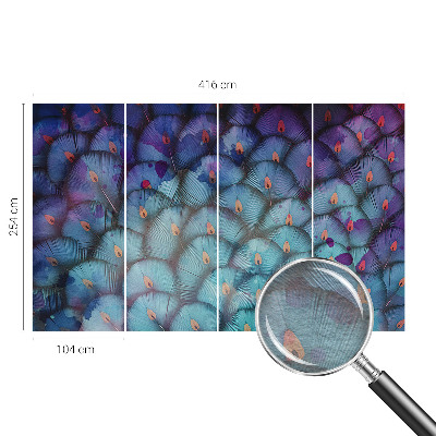 Fototapet stue Farverige fjer