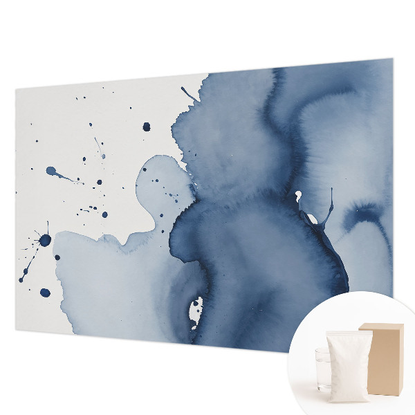 Fotovæg stue Marineblå stænk