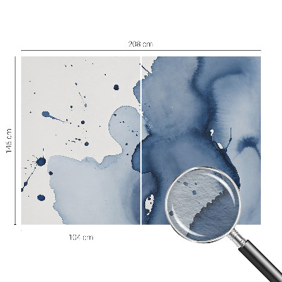 Fotovæg stue Marineblå stænk